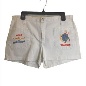 Unbranded TAURUS embroidered white shorts